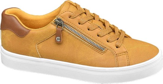 Graceland Dames Oker gele sneaker sierrits - Maat 41 | bol.com