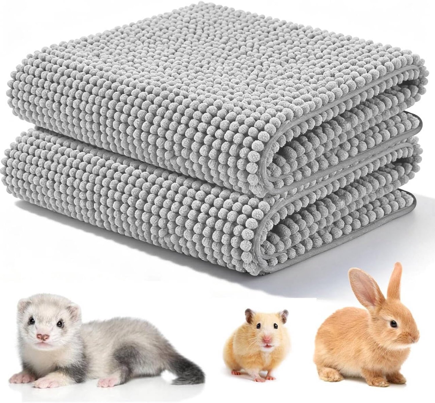 Pack of 2 Guinea Pigs Pie Pads 60 x 40 cm Puppy Mat Washable Piped Pads Rabbit Rug Hamsters Accessories for Small - ShopVlot