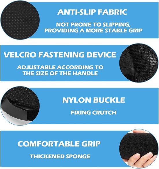 Forearm Support Pads voor Krukken, 2 Stuks, Antislip, Ademend en Eenvoudig te Monteren, Ideaal voor Comfort en Stabiliteit — afbeelding 4