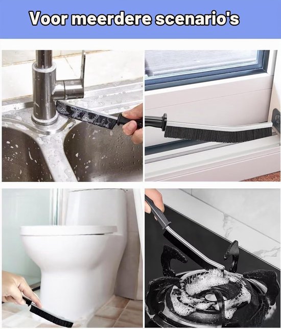 Efficiënte Tegelborstel voor het Schoonmaken van Kieren, Toiletruimtes en Hoeken in Badkamer, Douche en Keuken — afbeelding 2