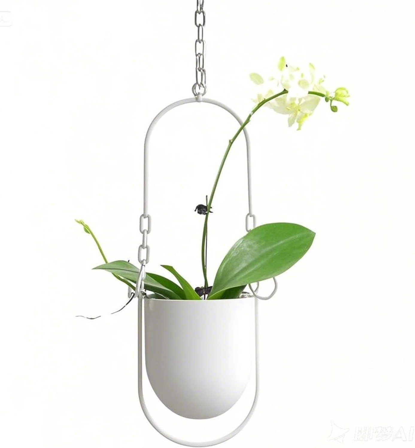 Hanging Decoration Pot Metal Boho Flower Pendant Ceiling Planter for Indoor Plants Succulents Air Plants Cactus (White) - ShopVlot