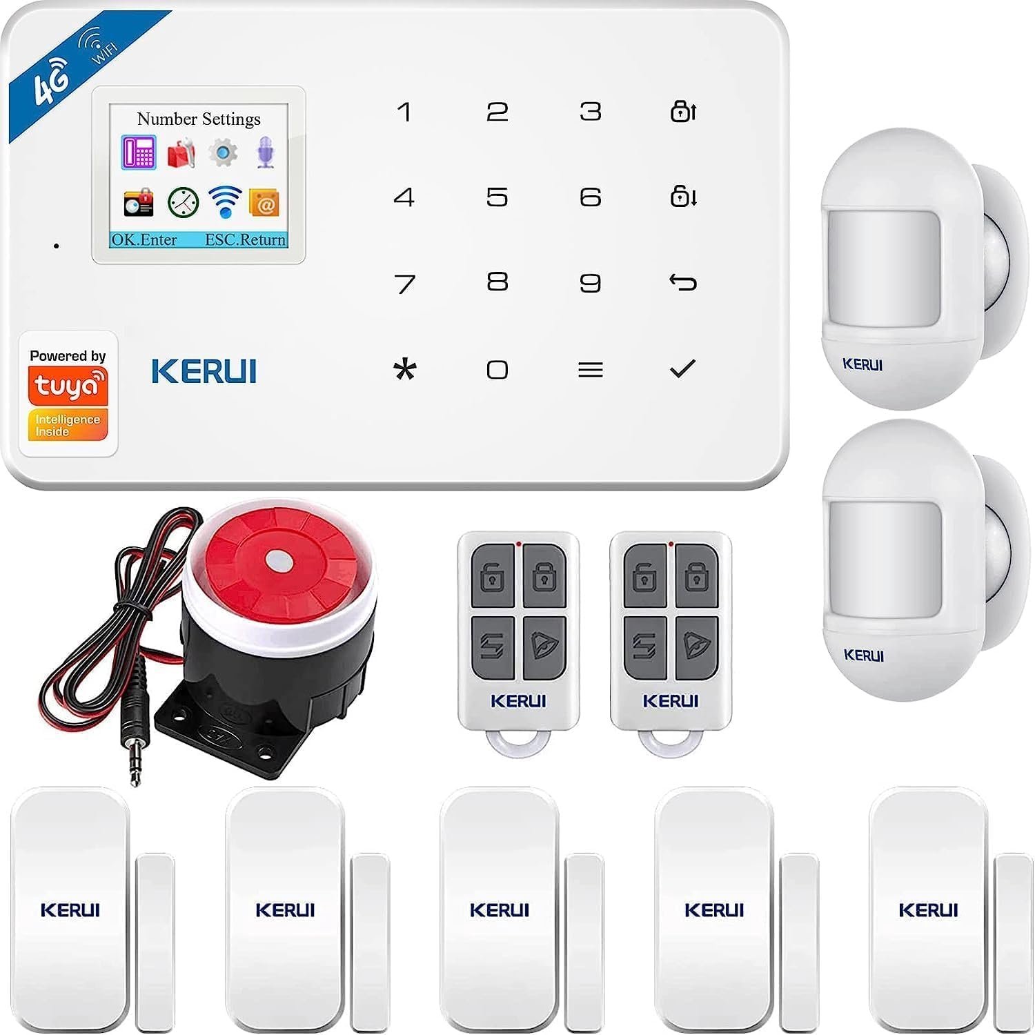 Alarm System WiFi 4G GSM Module with Alarm Siren Alarm System with Motion Sensors and Wireless Siren - ShopVlot