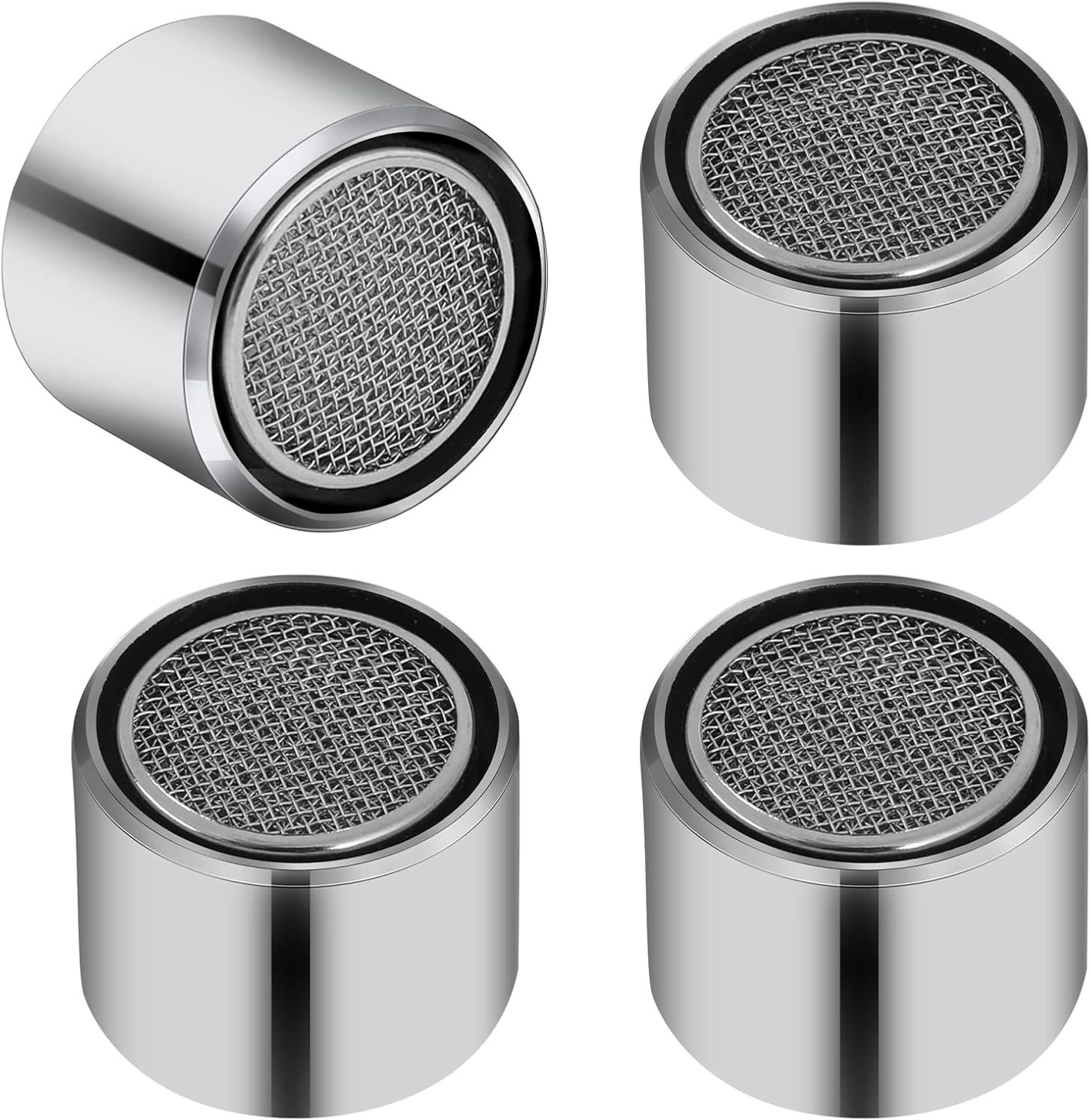 SnelShoppen - M22 Water Tap Aerator Set - 4 Stuks Chroom Kraan Bubbler, Mengnozzle, Waterbesparend, Duurzaam, Voor Keuken en Badkamer