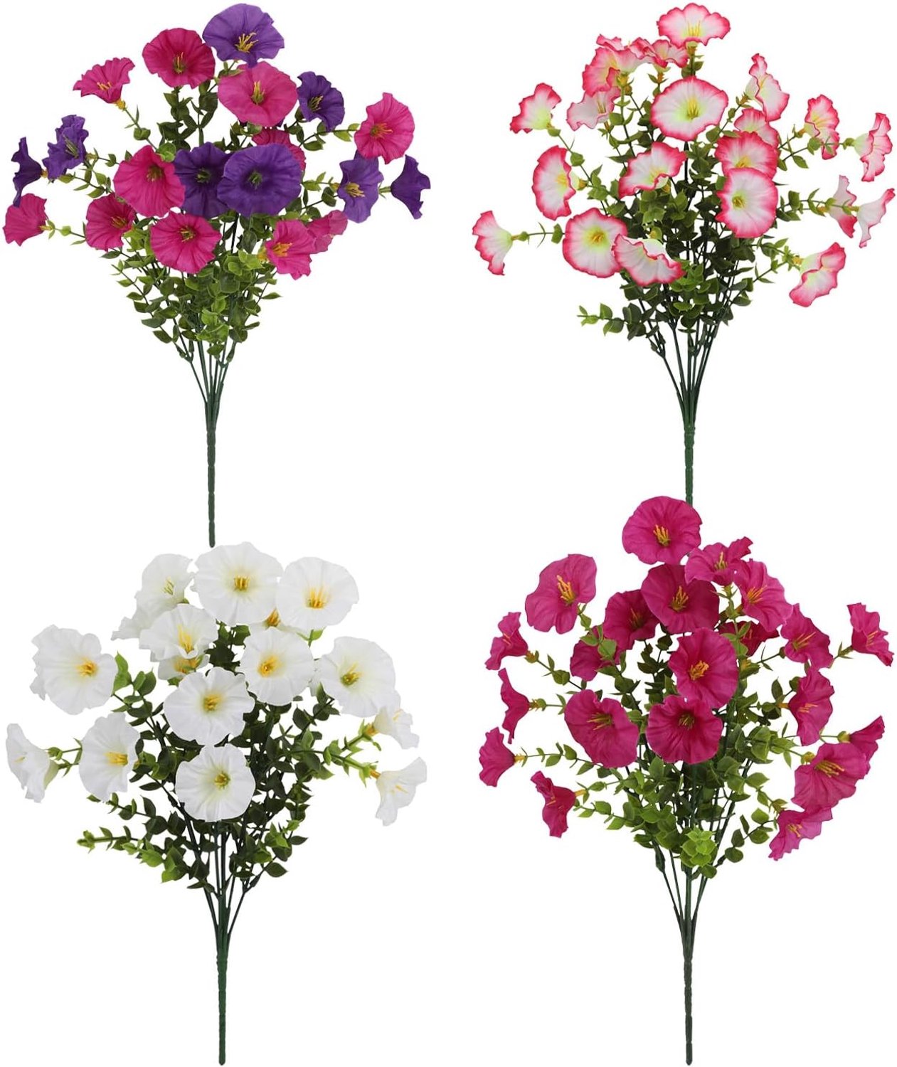 SnelShoppen - 4 Stuks Realistische Kunstbloemen Boeket voor Binnen Buiten - Hoge Kwaliteit Zijde - Perfect voor Vazen, Tuin, Balkon, Bruiloft en Herin