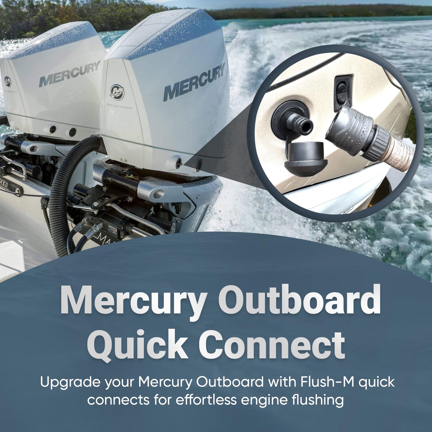 Flush-M Buitenboordmotor Quick Connect Flush Kit - UV-stabiel glasgevuld nylon - Compatibel met Mercury® - ShopVlot