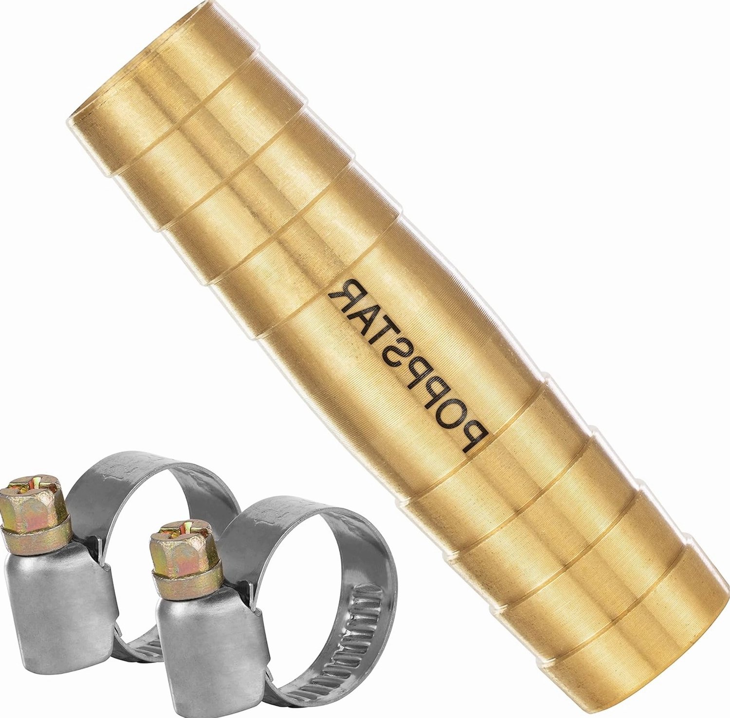 Messing Slangkoppeling 1/2 Inch met Staal Klemmen voor Tuinslang 13mm