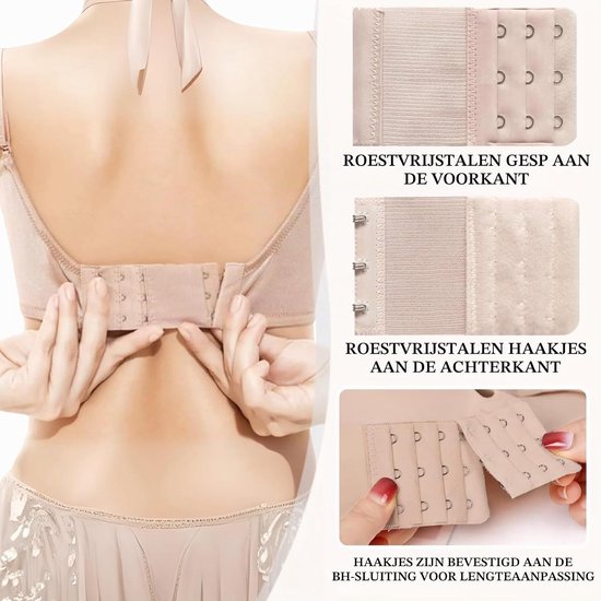 Pack van 20 Bh-verlengstukken met 2 en 3 haken, verstelbare bh-bandjes voor dagelijks gebruik, diverse combinaties en antislip sluitingen voor dames en meisjes — afbeelding 3