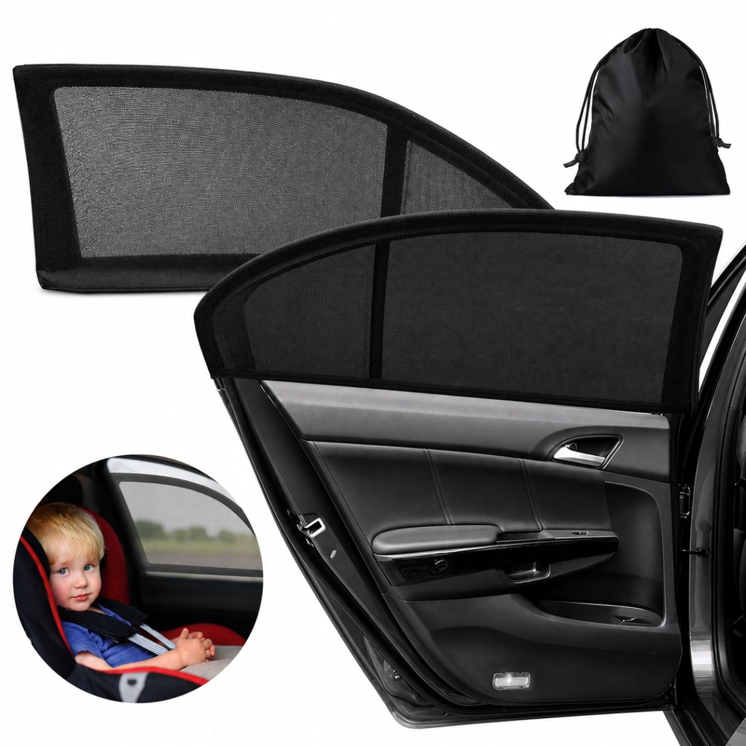 2x Zonnescherm & Hor voor Auto Ramen - Universeel & UV Bescherming