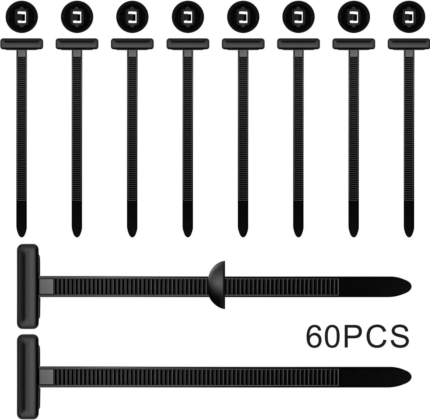 LAFO Pack of 60 Cable Ties for Car Mount, Black Zip Nylon for Pressing, Robust Self-locking UV Resistant for Car - ShopVlot