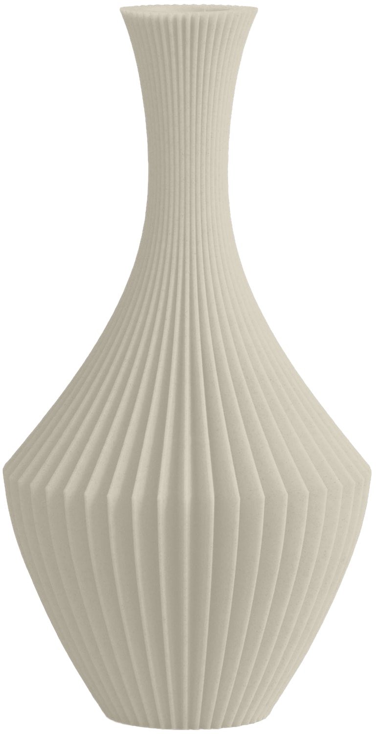 Layvo NAVA Vaas - Crème - D14 x H25 cm - droogbloemen vaas - organische vaas - gerecycled plastic