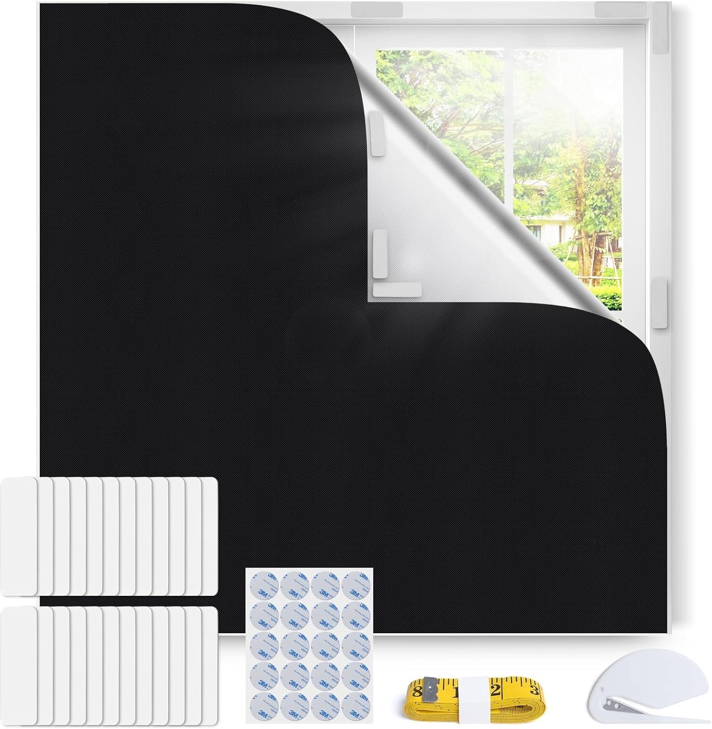 SnelShoppen - Verduisteringsgordijn 300x145 cm, Geen Boren Rolgordijn, Draagbaar Verduisteringsstof voor Slaapkamer, Kinderkamer, Zolder, Reizen, RV