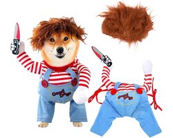 Halloween Costumes for Dogs, Deadly Doll Pet Costume Scary Costume for Dogs, Funny Dog Costume for Halloween - ShopVlot