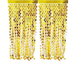 CYBERNOVA 2 Pack Fringe Curtain Backcloth, 1x2M Heart Shaped Metallic Tinsel Foil Fringe Streamers Curtains Background - ShopVlot