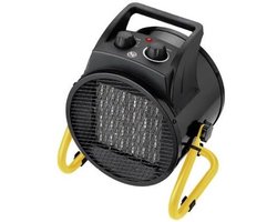 Warmtekanon, 3000 W, elektrische verwarming, voor buiten, geïntegreerde veiligheid, stille werking, 24 x 29 x 20,5 cm, 2,45 kg, zwart/geel