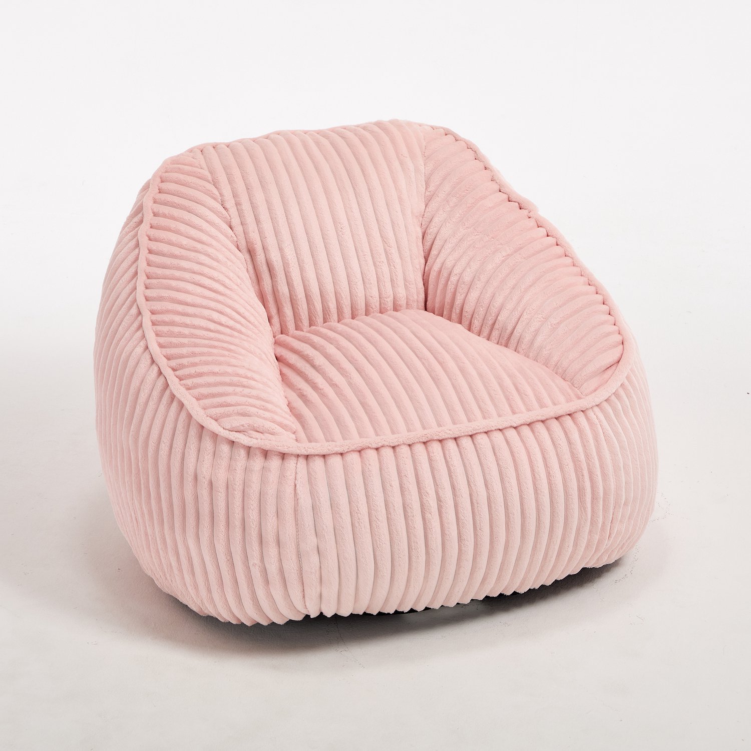 MUVANO Zitzakstoel met memoryschuimvulling - Corduroy zitzakstoel - Geribde pluche bekleding - Roze zitzakstoel voor lezen en ontspannen - 98 x 92 x 73 cm - Binnengebruik