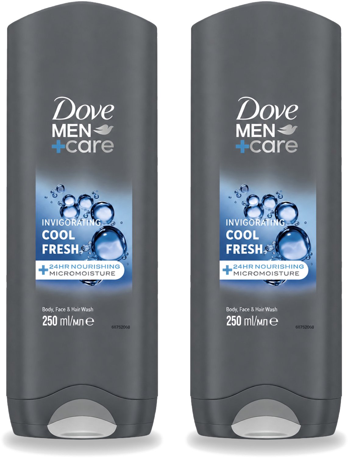 2 x Dove Men+Care Douchegel - Cool Fresh - 250 ml - Voordeelverpakking - 2 stuks