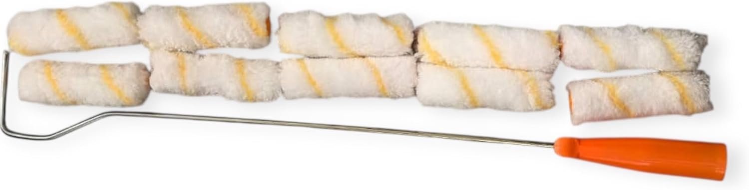 Mini verfroller 10 cm - precisierol met 60 cm handvat - voor gladde afwerking - professioneel gebruik - ServiceTopper