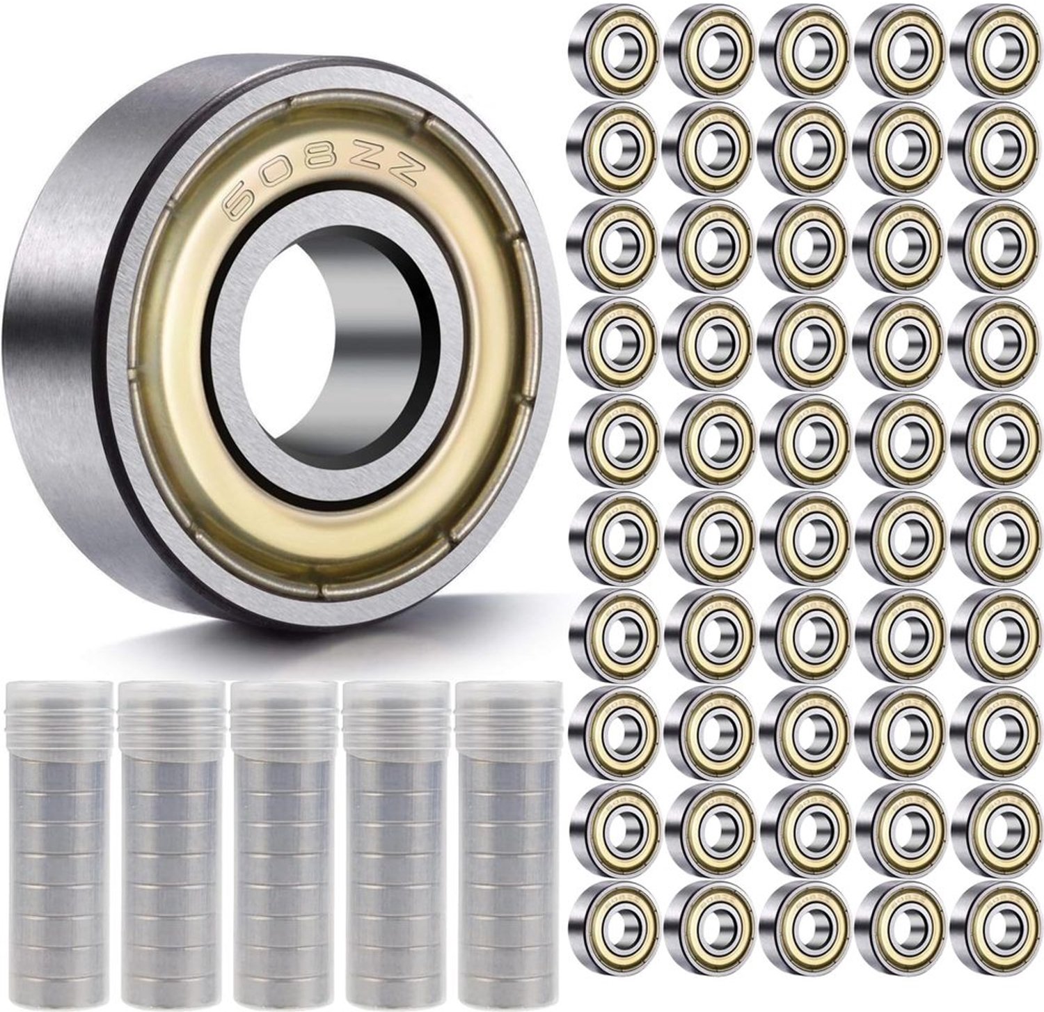 Set van 50 Miniatuur Kogellagers voor Skateboards en Scooters