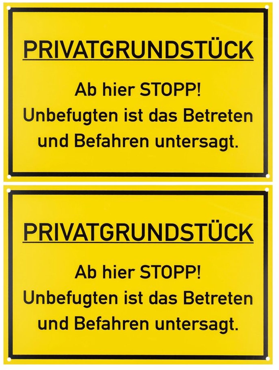 Verbodsbord voor Privéterrein - 30 x 20 cm, 2 Stuks