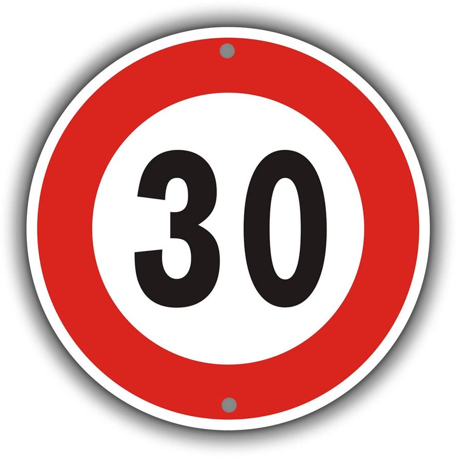 Verkeersbord Maximumsnelheid 30 km - Ø 30 cm - Aluminium - Reflecterend - Weerbestendig - Eenvoudige installatie - Verkeerssignaal