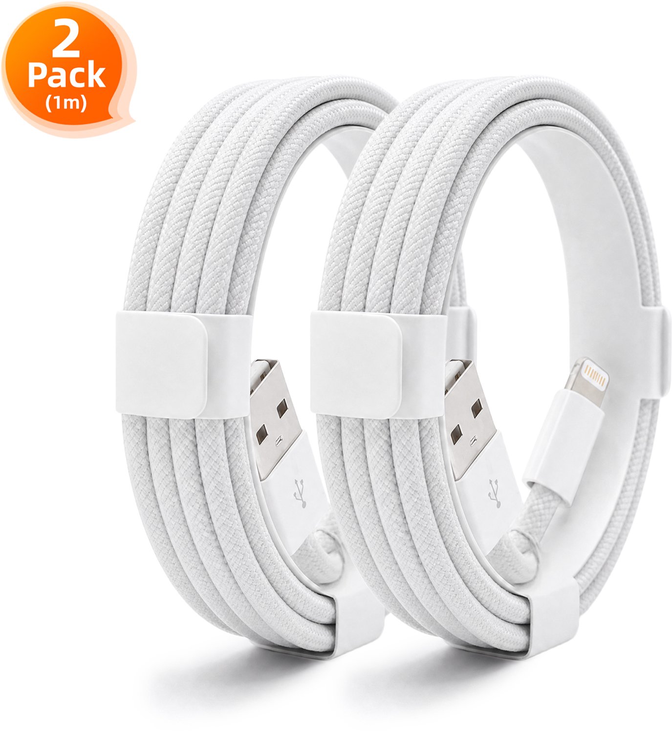 RAYOFI iphone usb kabel - USB-A naar USB-L Kabel - 1 Meter - USB A to Lightning Kabel - Gevlochten Nylon - Oplader Kabel Geschikt VooriPhone 14/13/12/11 Pro Max/XS MAX/XR/XS/X/8/7/Plus/6S - Grijs - 2 stuks