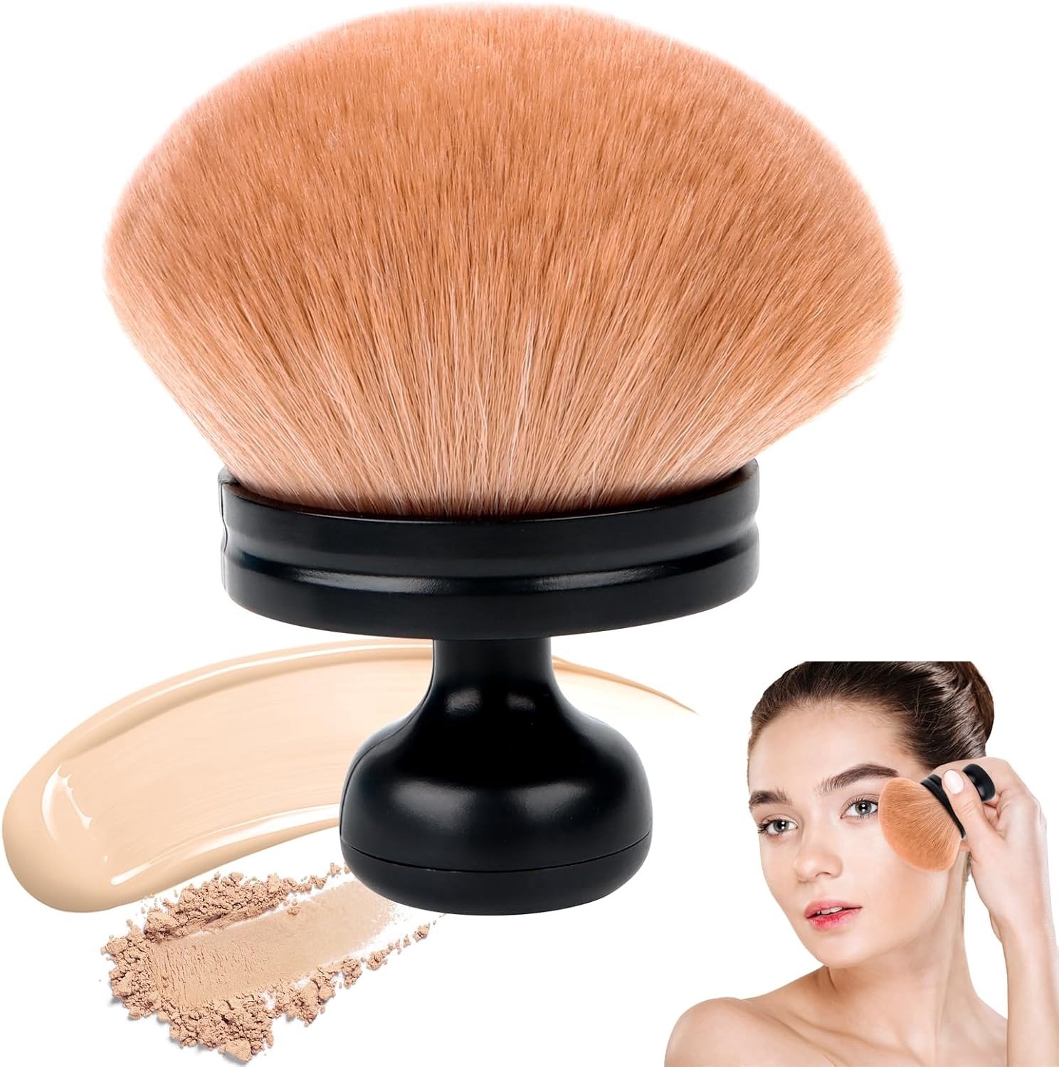 Zachte Zelfbruiner Borstel voor Evenredige Poederapplicatie, Geschikt voor Blush en Foundation met Synthetische Haren