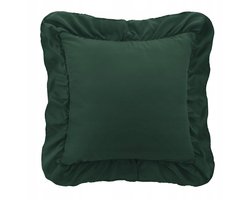 Decoratieve Kussenhoes Groen 40x40cm met Ruche - Ruffy Stijl