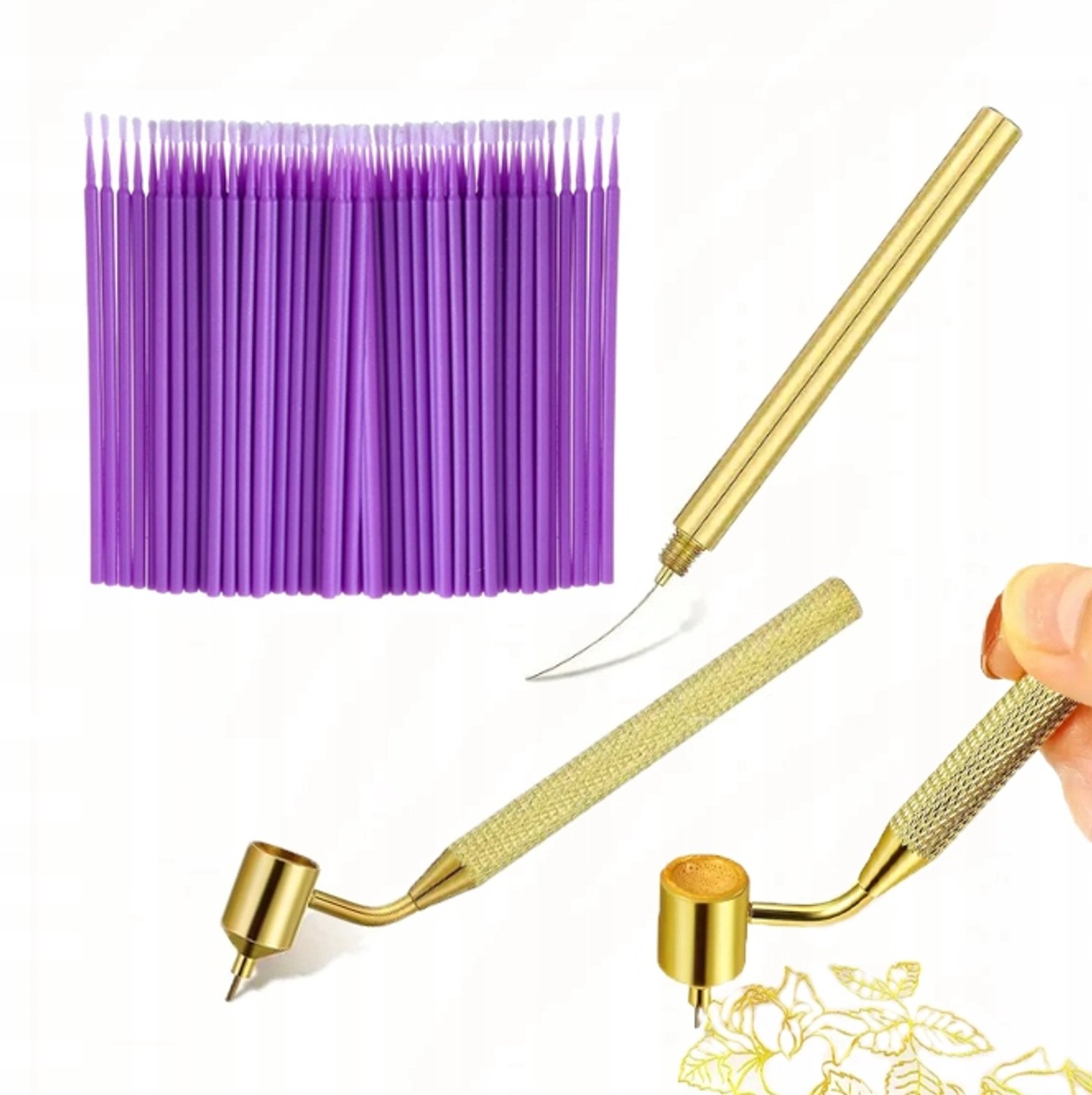 Touch-up Lak Pen Set 0.5mm met 100 Reservepunten - Goudkleurig