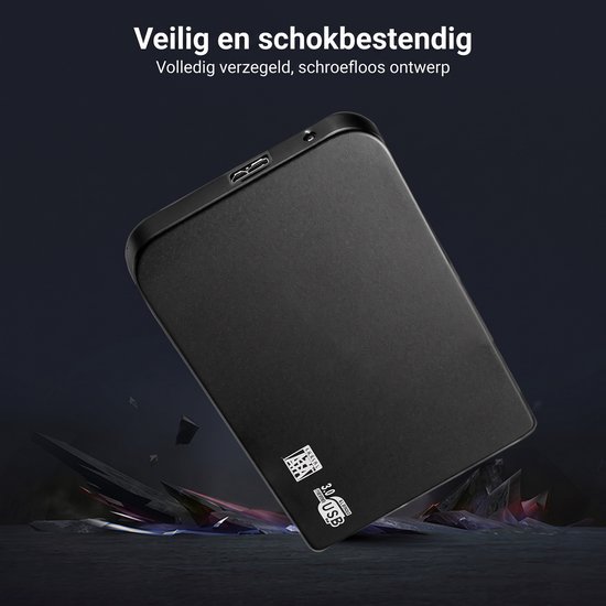 Draagbare Externe Harde Schijf 120TB – 2.5 Inch Externe HDD/SSD – USB 3.0 High-Speed – Schokbestendige Metalen Behuizing – Plug & Play – Zwart — afbeelding 5