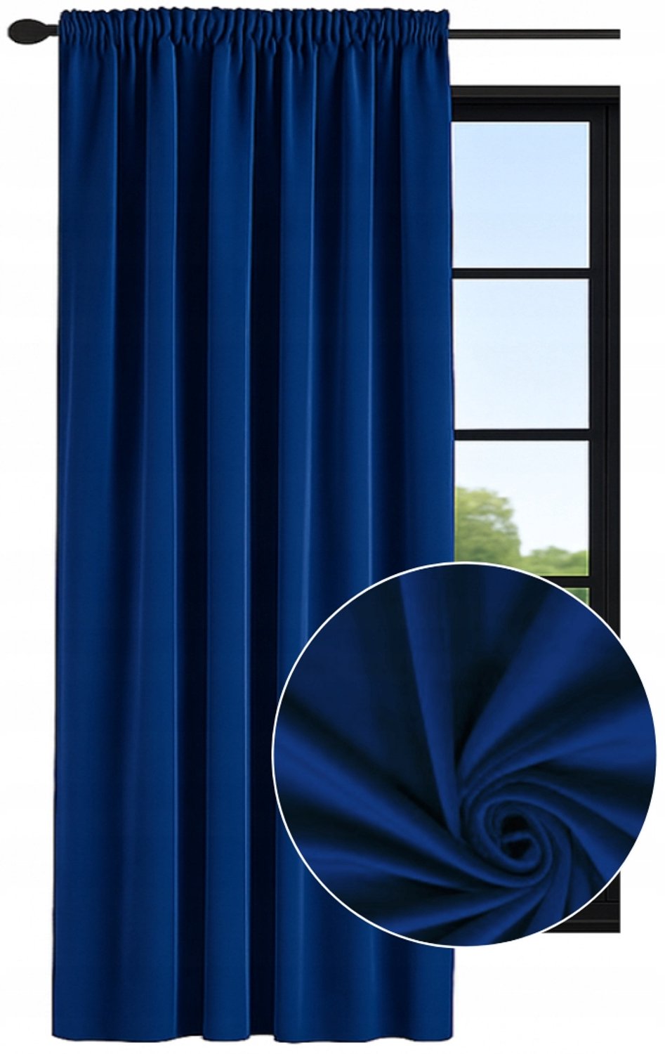 NOW-ART Luxe Velours Gordijn 140x160 cm - Elegant & Sfeervol Donkerblauw