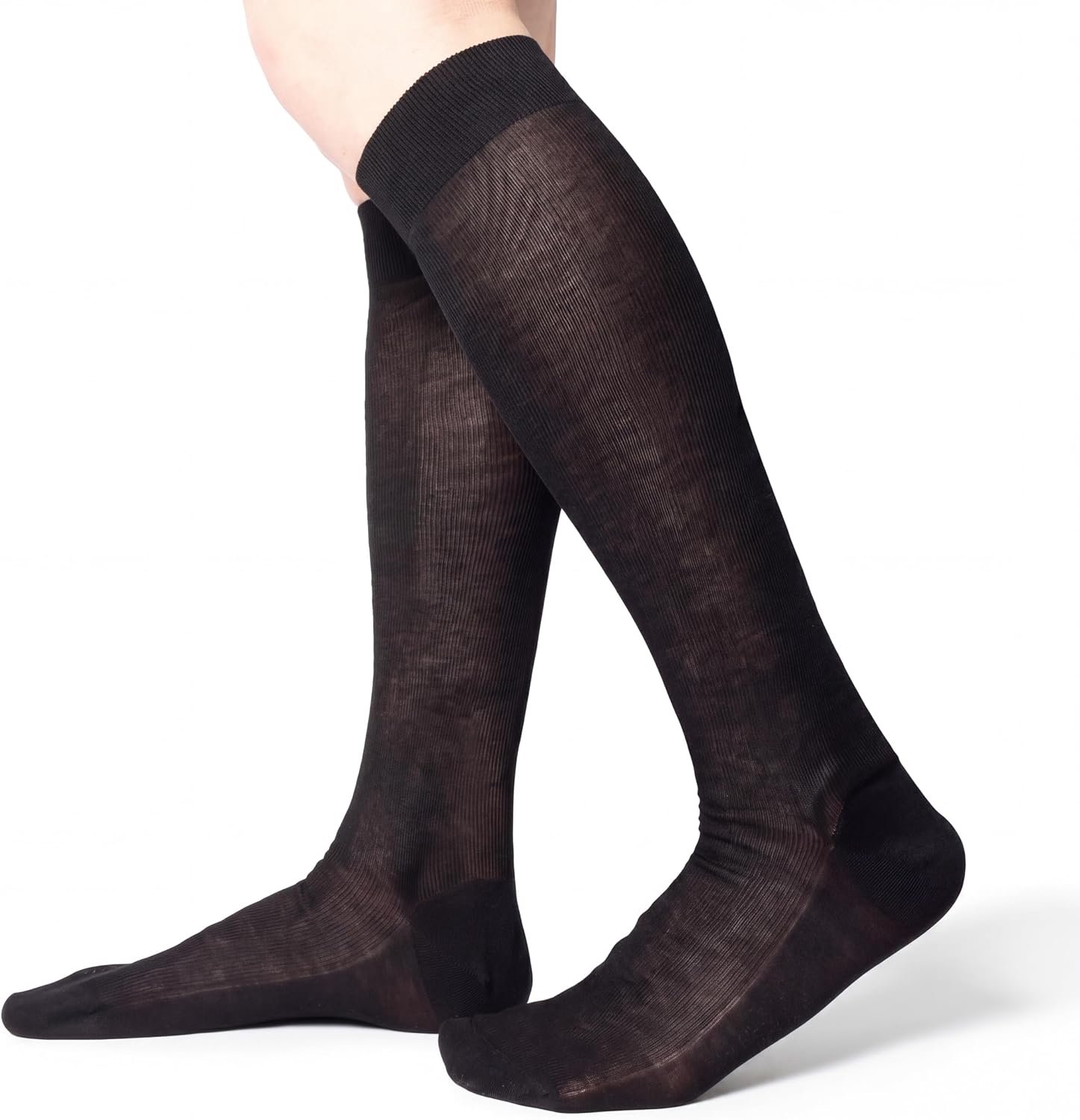 Heren Sokken in 100% Fil d'Ecosse Katoen, Ruime Ribbel - 3/6 Paar - MADE IN ITALY