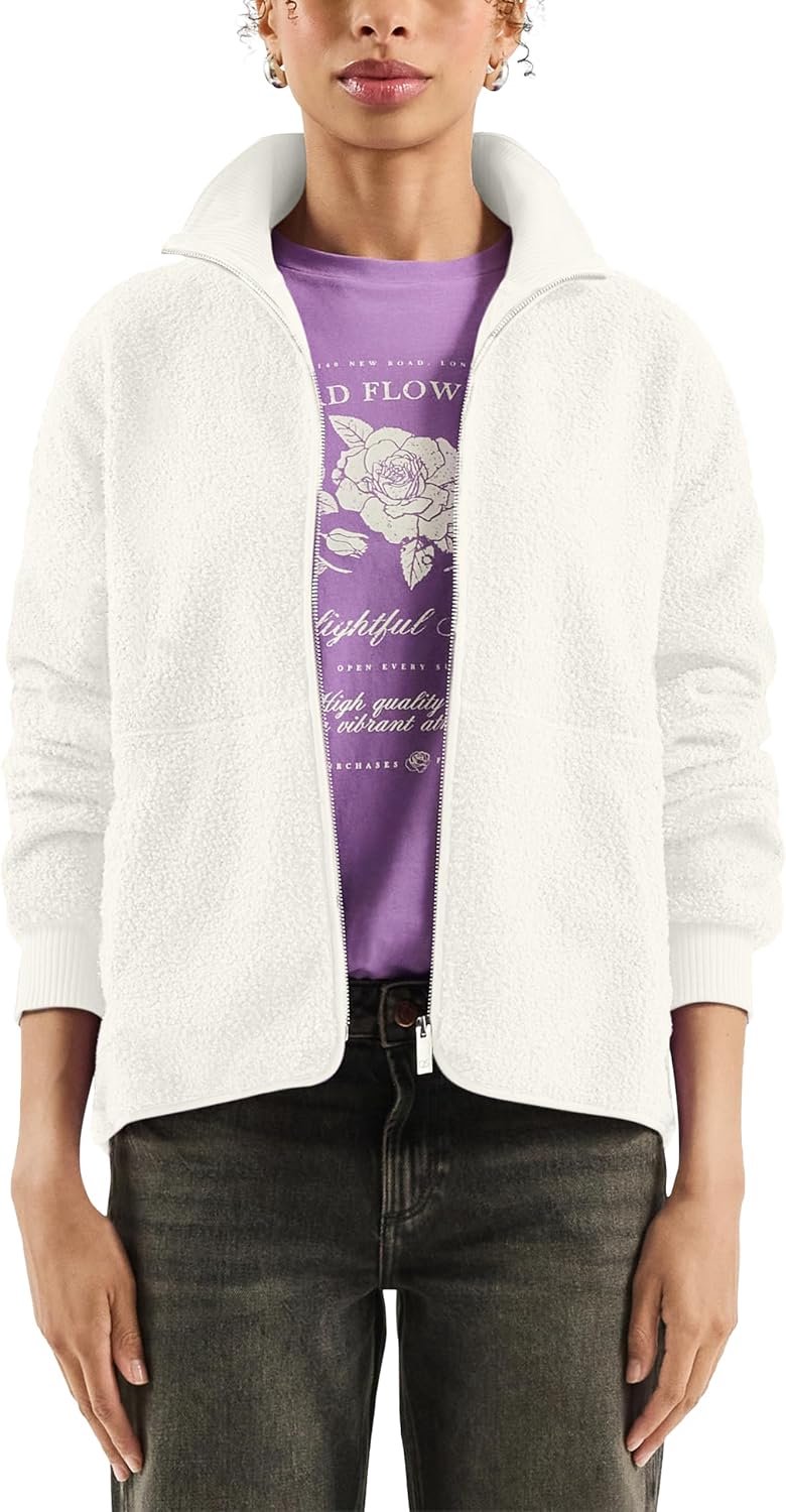 Dames Sweatjack van zacht teddyfleece