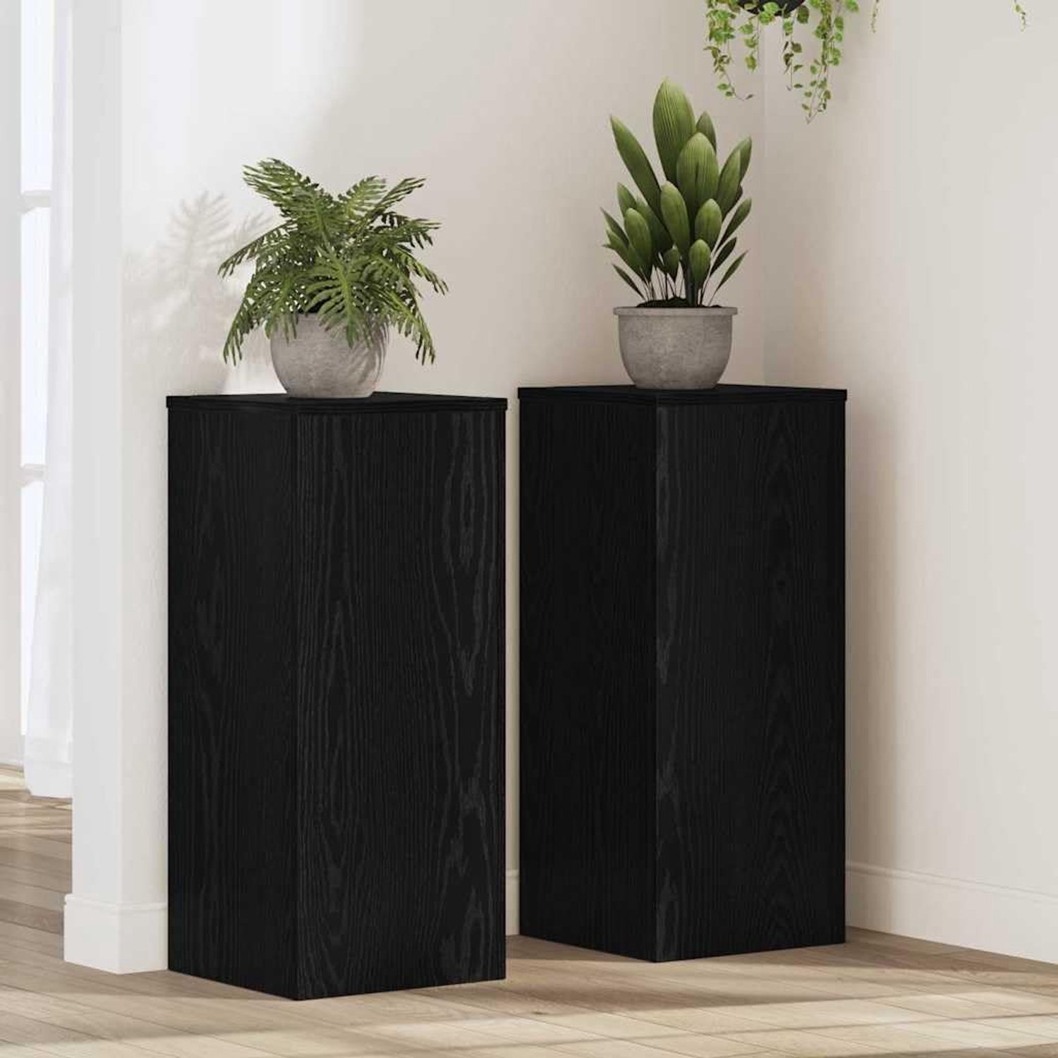 Set van 2, 30 x 30 x 70 cm, zwart