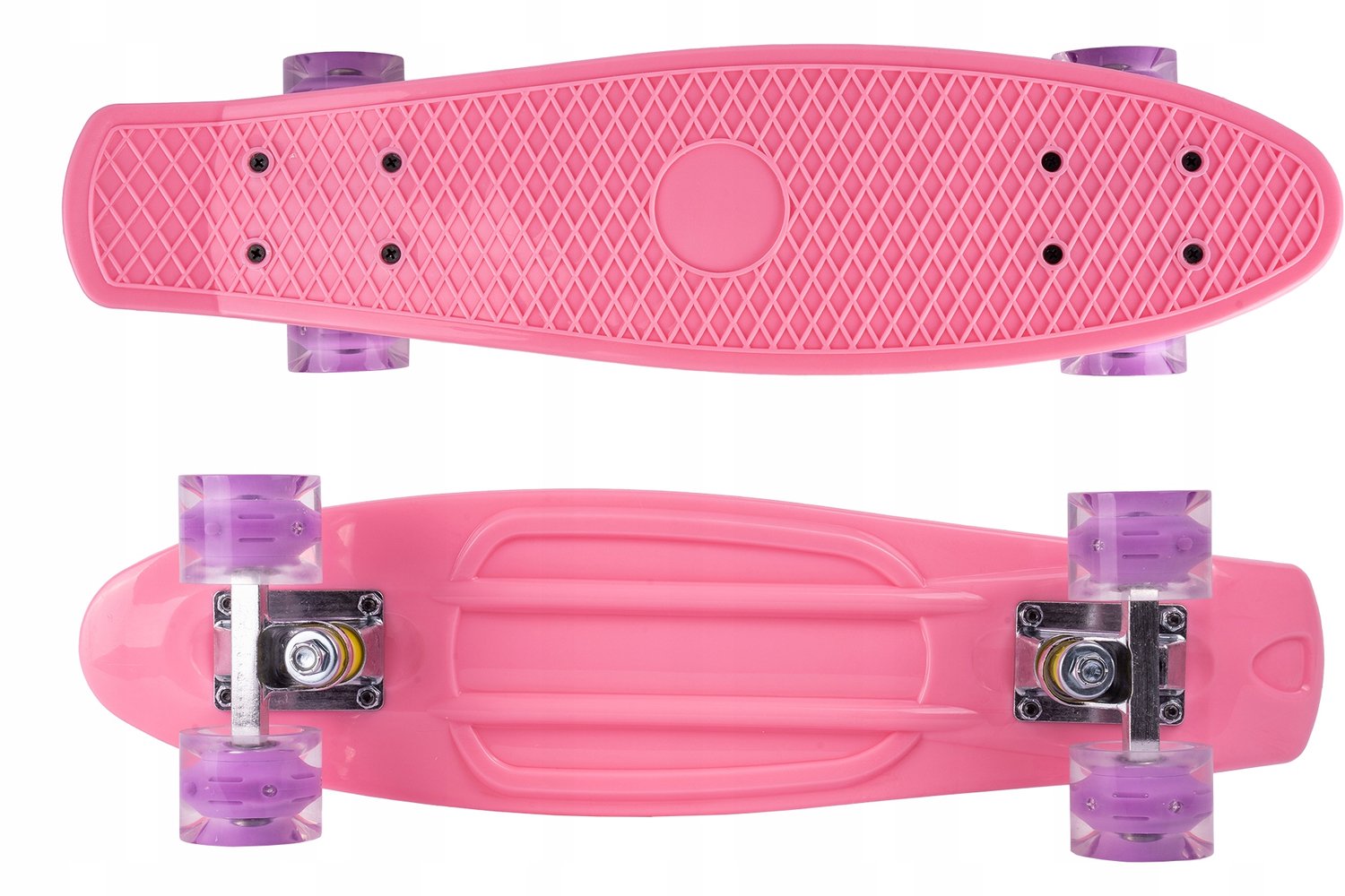 Kinder Fiszka Skateboard met LED Wielen 56cm Roze