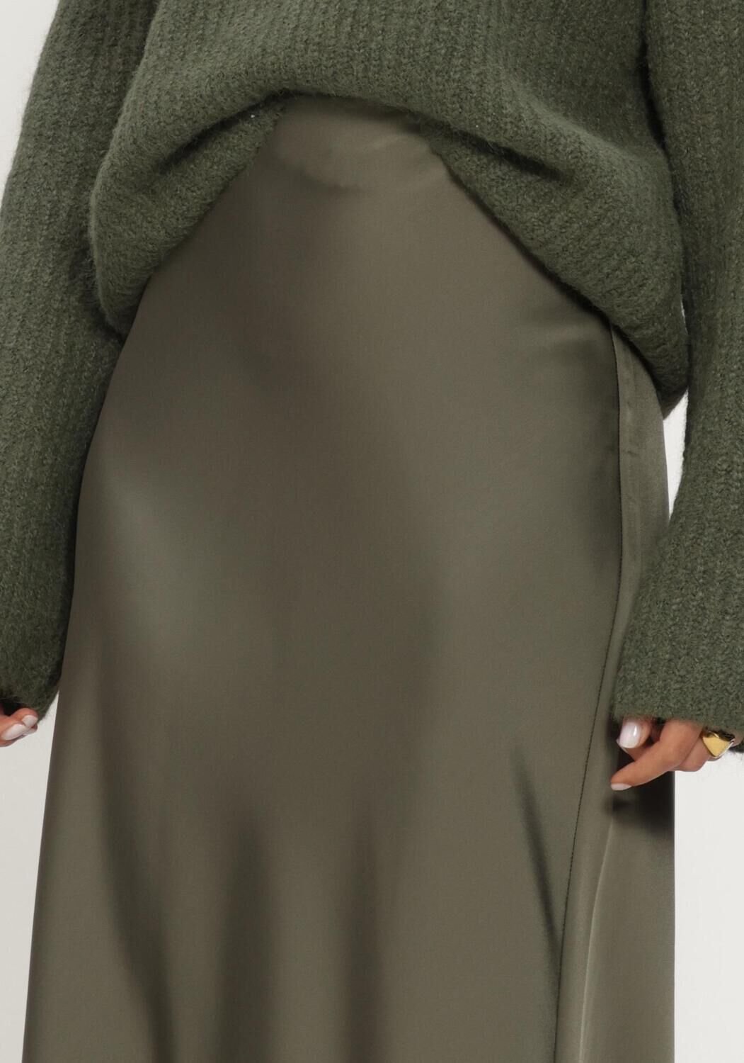 EDITED Silva Skirt Rokken Dames - Olijf - Maat 34