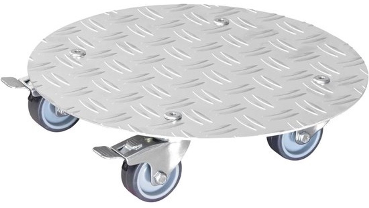 Ronde planten-trolley van aluminium - 30 cm - Verrijdbaar met 2 remmen - Binnen en buiten - Max. 150 kg