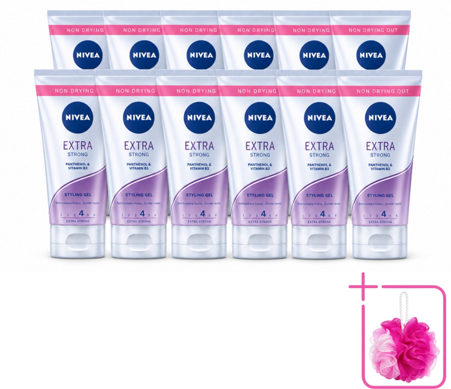 12 x NIVEA - Stylingsgel - Extra Sterk - Betrouwbare Fixatie - 150 ml - Bulkverpakking - Styling gel - Douchemop - Haar fixatie