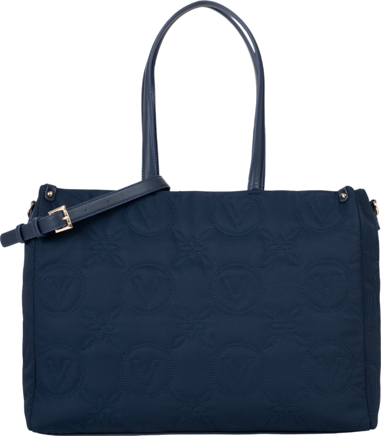 VALENTINO shopper met laptopvak Puffy Shopping Bag Blu donkerblauw