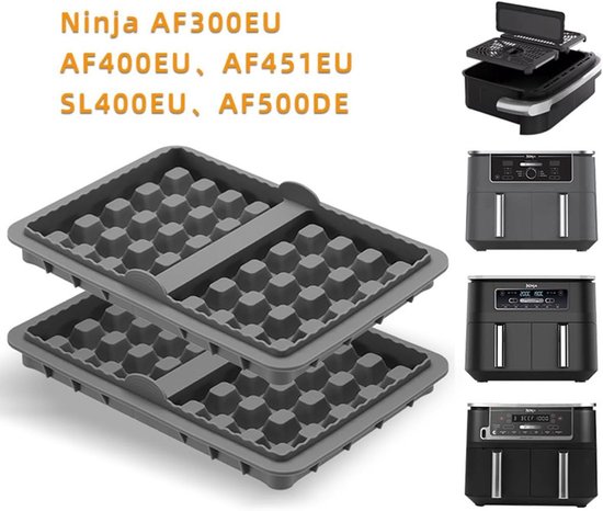 Set van 2 Wafelplaten voor Dubbele Airfryer, Antiaanbak Wafelvormen, BPA-vrij en Vaatwasserbestendig, Ideaal voor Belgische Wafels en Bakken — afbeelding 2