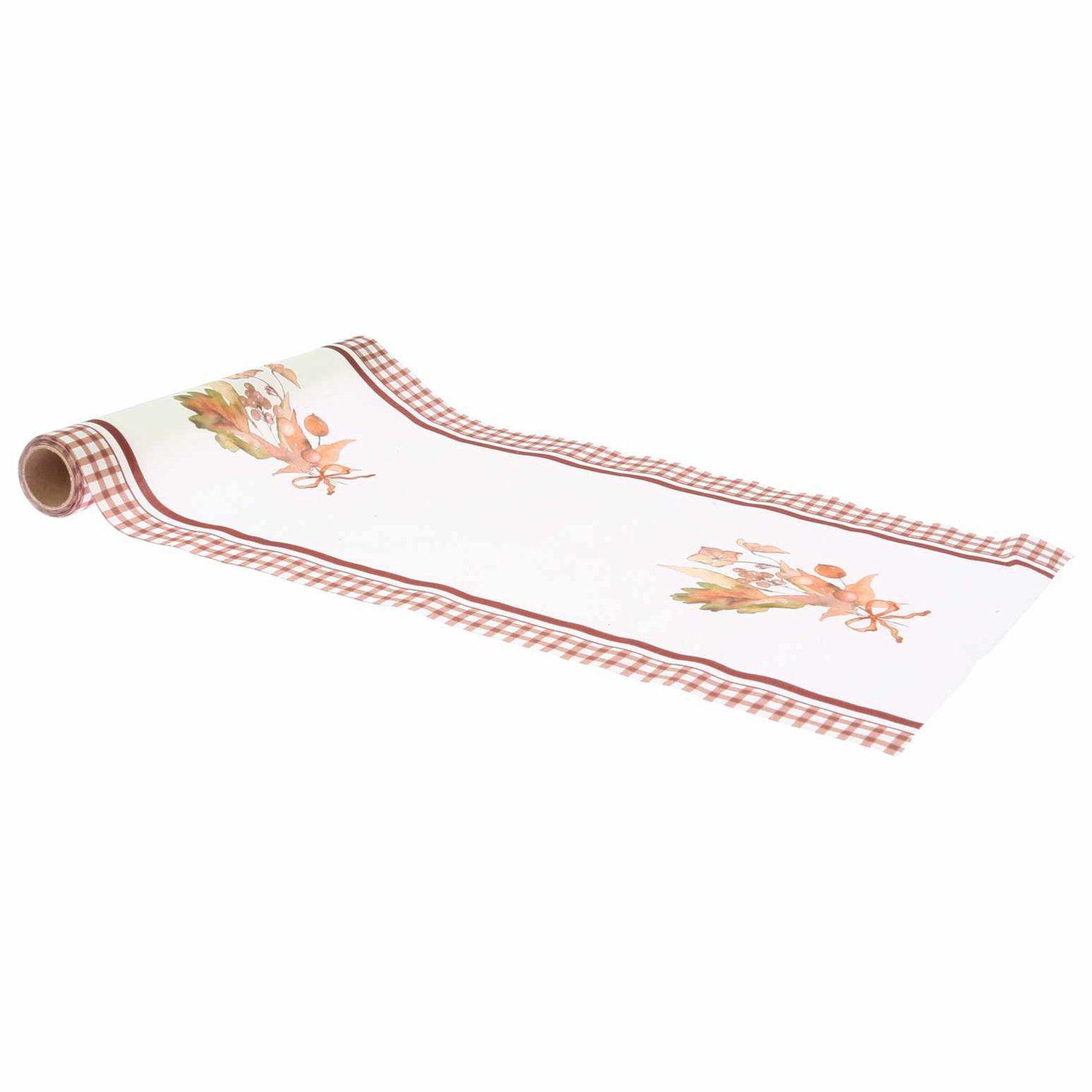 ARTYFETES - Tafelloper Herfstboeket van stof crème en auburn 28 cm x 3 m