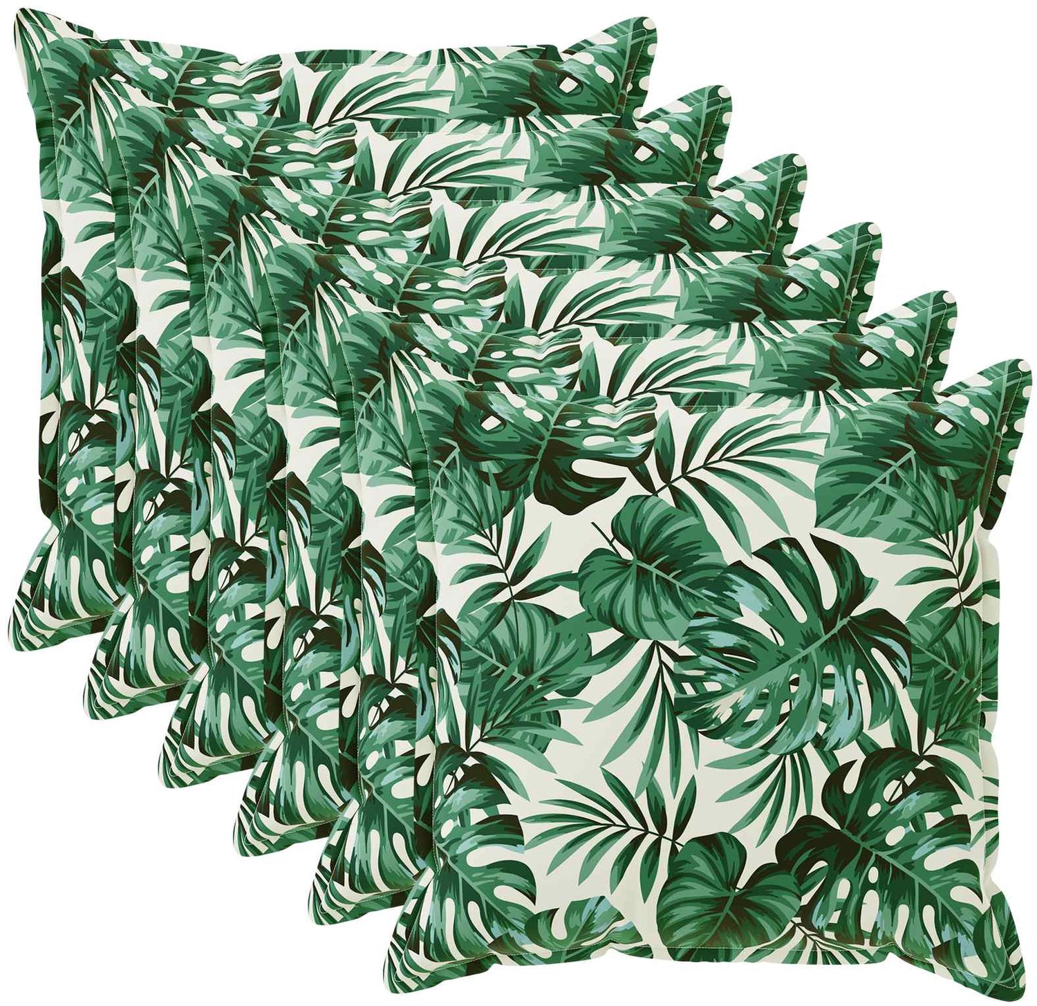 vidaXL Dekenkussen - 6 - st - HOUTEN - Bladpatroon - 40 - x - 40 - cm - Polyester