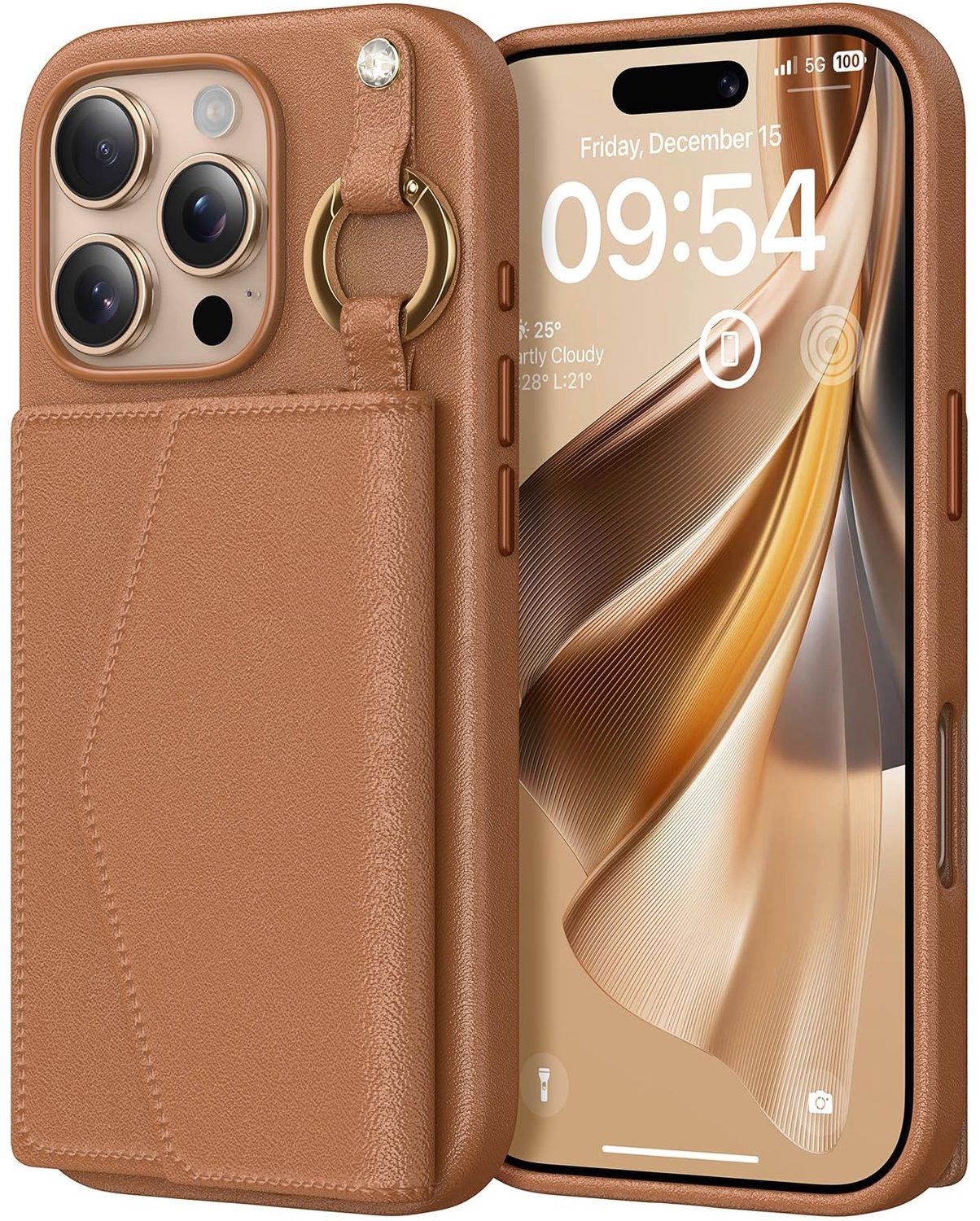 Magnetische Wallet Case voor iPhone 16 Pro Max met Kaarthouder