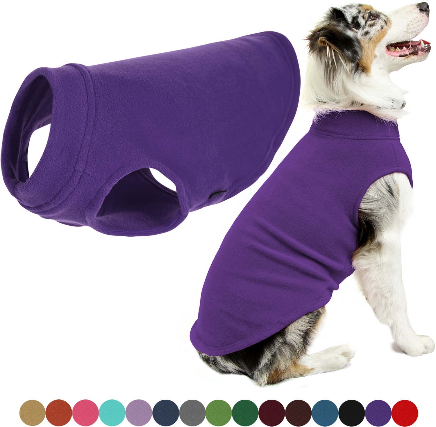 Gooby Stretch Fleece Vest Hondenjas - Warme hondentrui voor kleine honden - Violet - 3X-Large