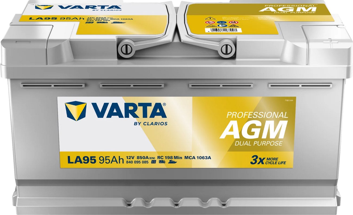Varta LA95 - Accu - 95Ah - 12V - 850A(EN) - Grijs - Lood accu