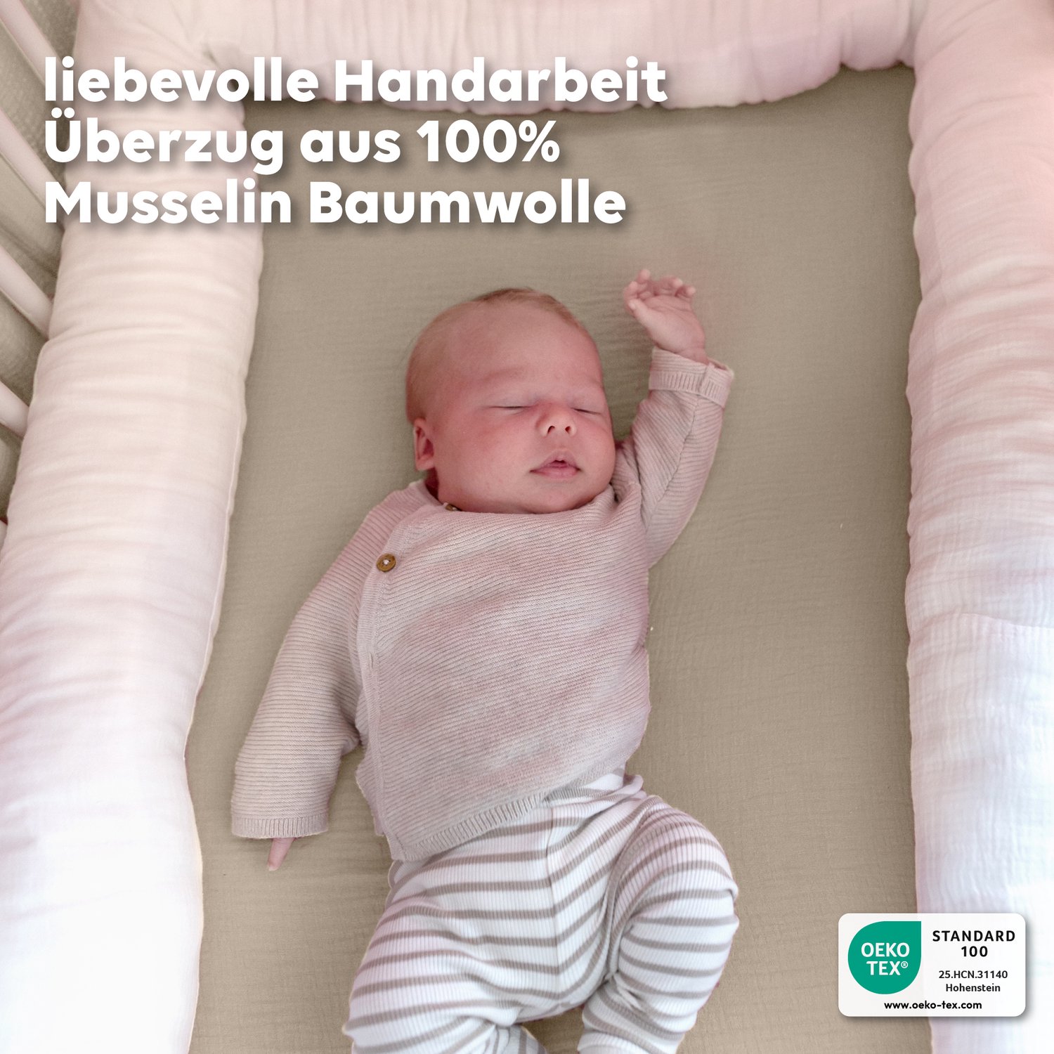 LILIMAUS Bedomrander 400 cm - bedslang voor ledikant en kinderbed - mousseline katoen - wit