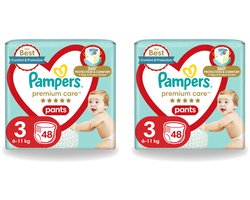 2 x Pampers – Luierbroekjes – Premium Care Pants Maat 3 – 48 Luiers - Voordeelverpakking - 2 stuks
