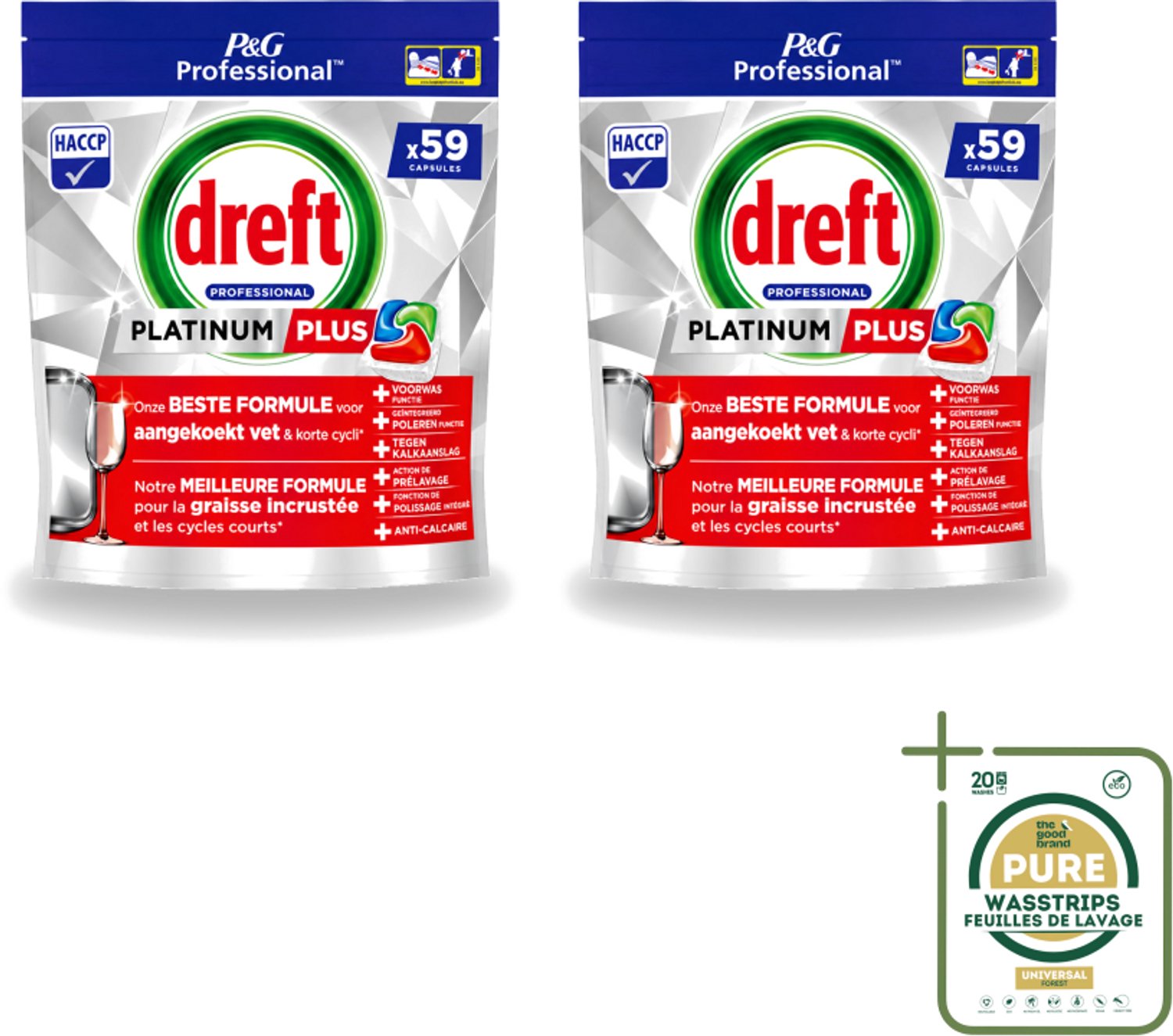 2 x Dreft – Vaatwastabletten – Platinum+ Regular – 59 Tabletten - Handafwasmiddel - Handafwas - Afwasmiddel - Handafwas Product - Afwas In Keuken