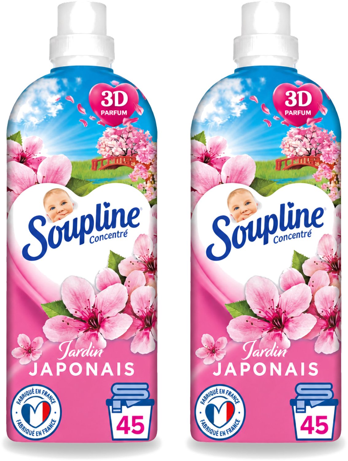 2 x Soupline – Wasverzachter – Japanse Tuin – 950 ml - Voordeelverpakking - 2 stuks