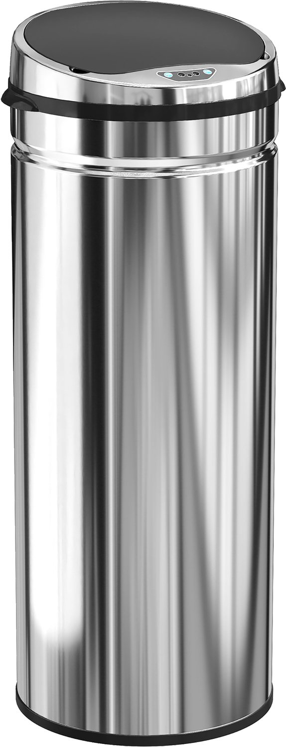 Homona Sensor-prullenbak 50 L - Automatische afvalbak met infraroodsensor - RVS - Ø30,5 x 81,5 cm - Zilver