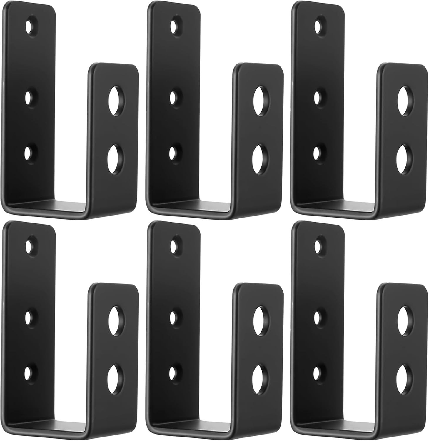 Set van 6 metalen U-beugels voor deurhandgrepen, geschikt voor 2x4 hout, versterking voor schuur en garage, beveiligingsbeugels voor vouwstangen en deuren